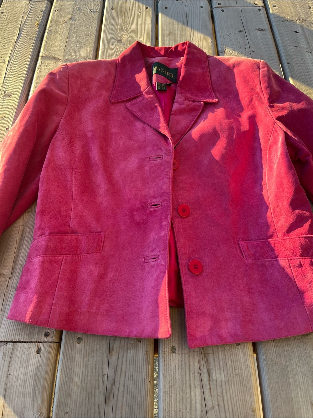 Danier Hot Raspberry Suede Jacket - Picture 3 of 11